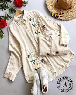 شومیز مانتویی ترک گلدوزی کد 402