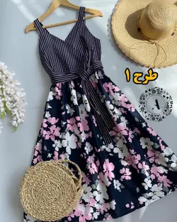 پیراهن طرح دار کوتاه کد 432