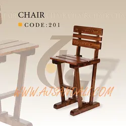 خرید صندلی چوبی مدل نرده ای پایه اسکی کد 201 | عاج | میز و صندلی چوبی