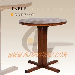خرید میز چوبی عاج مدل ساده گرد بدون کشو کد 401 | عاج | میز و صندلی چوبی