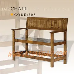 خرید نیمکت چوبی عاج مدل پایه ساده نرده ای با پشتی کد 308 | عاج | میز و صندلی چوبی