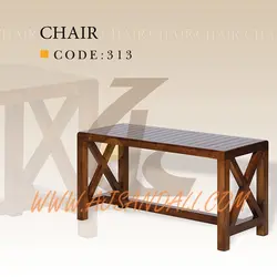 خرید نیمکت چوبی عاج مدل پایه ساده نرده ای بدون پشتی کد 313 | عاج | میز و صندلی چوبی