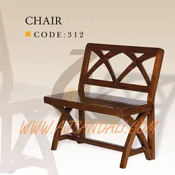 خرید نیمکت چوبی عاج مدل پایه ضربدری نرده ای با پشتی کد 312 | عاج | میز و صندلی چوبی