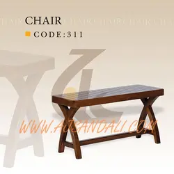 خرید نیمکت چوبی عاج مدل پایه ضربدری نرده ای بدون پشتی کد 311 | عاج | میز و صندلی چوبی