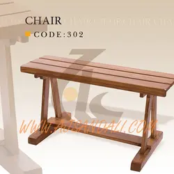 خرید نیمکت چوبی عاج مدل نرده ای پایه اسکی بدون پشتی کد 302 | عاج | میز و صندلی چوبی