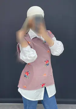 ست گلدوزی  ( وست + شومیز)  کد 17011