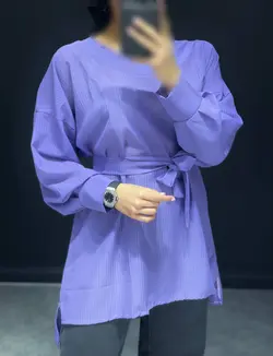 شومیز حریر کمربند دار DZ کد ۴۰۴۰۰۲