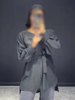 شومیز حریر کمربند دار DZ کد ۴۰۴۰۰۲