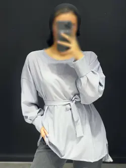 شومیز حریر کمربند دار DZ کد ۴۰۴۰۰۲