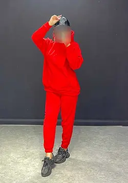 ست هودی+شلوار رنگی SL کد 144004