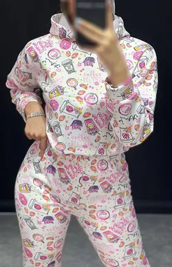 ست هودی+شلوار استیکردار کد 188052