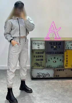 ست هودی کراپ+شلوار  کد 111006