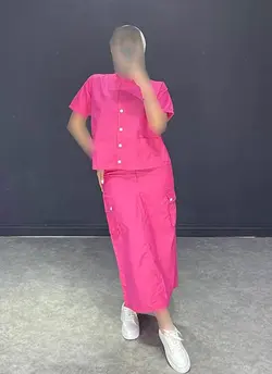 ست دو تیکه کت استین کوتاه+دامنLV  کد ۳۰۳۰۰۴