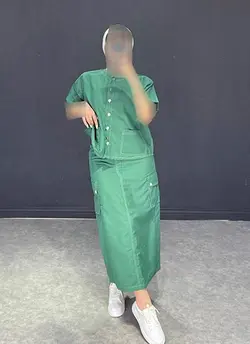 ست دو تیکه کت استین کوتاه+دامنLV  کد ۳۰۳۰۰۴