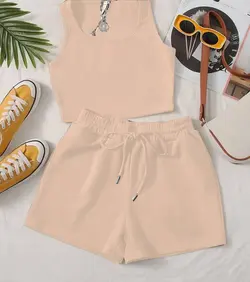 ست تاپ و شلوارک رنگی کد ۱۸۸۰۷۸