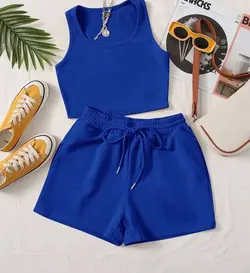 ست تاپ و شلوارک رنگی کد ۱۸۸۰۷۸