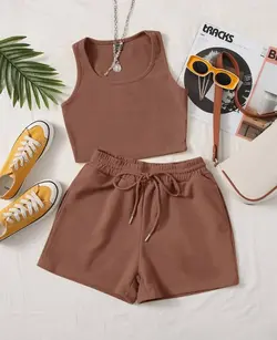 ست تاپ و شلوارک رنگی کد ۱۸۸۰۷۸