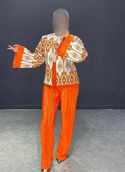 ست کت لینن چاپی+شلوار پلیسه vector کد ۶۴۴۰۰۵