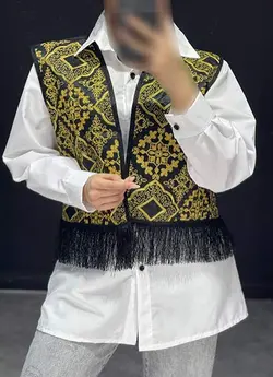 ست وست+شومیز گلیمی پایین ریشTB کد ۳۱۱۰۶۶