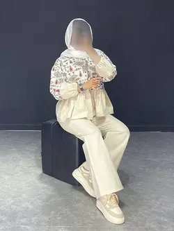 ست مانتو چین دار+شلوار بگNE کد ۱۲۲۰۰۴