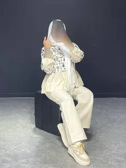 ست مانتو چین دار+شلوار بگNE کد ۱۲۲۰۰۴