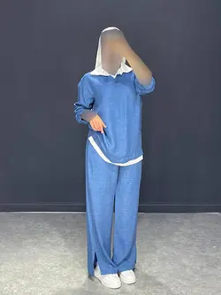 ست شومیز+شلوار یقه سفیدTN کد۳۲۲۰۰۳