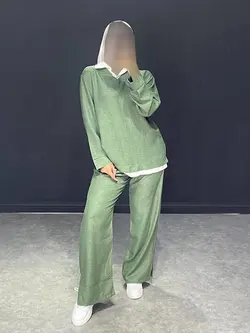 ست شومیز+شلوار یقه سفیدTN کد۳۲۲۰۰۳