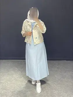 ست سارافون+کت کراپ کوک‌ دوزیBJ کد ۱۰۱۰۳۶