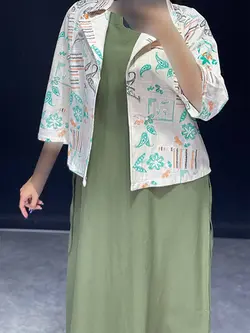 ست سارافون+کت کراپ کوک‌ دوزیBJ کد ۱۰۱۰۳۶