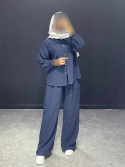 ست شومیز+شلوار ابروبادی ژاکاردTB کد ۳۱۱۰۷۷