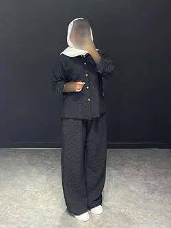 ست شومیز+شلوار ابروبادی ژاکاردTB کد ۳۱۱۰۷۷