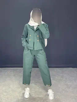 کت+شلوار لینن چهاردکمهBJ کد ۱۰۱۰۳۶