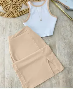 ست کراپ+دامن بلند فانریپ کد۳۳۰۱۹