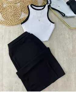 ست کراپ+دامن بلند فانریپ کد۳۳۰۱۹