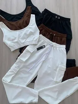 ست نیم تنه+شلوار کارگو کد ۳۳۰۰۲