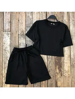 ست تی شرت+شلوارک ساده کد ۱۸۸۰۶۵