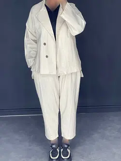 ست کت+شلوار لینن پشت بلند کد ۱۰۱۰۳۶