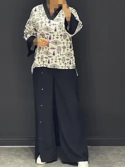 ست لینن چاپی دکمه دارNE کد ۱۲۲۰۰۴