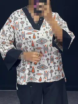 ست لینن چاپی دکمه دارNE کد ۱۲۲۰۰۴