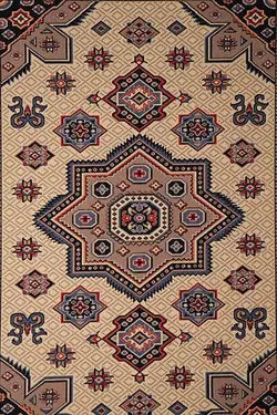 گلیم کد J11 زمینه رنگ کرم