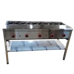اجاق گاز صنعتی 5 شعله خطی | اجاق کته پز 5 شعله | شرایط فروش ویژه | تولید البرز تجهیز |