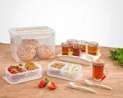 سرویس چای و صبحانه خوری مسافرتی 6 نفره لیمون | الوصبا