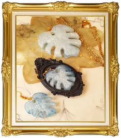 ست برگ انجیری با رنگ ابی صدفی