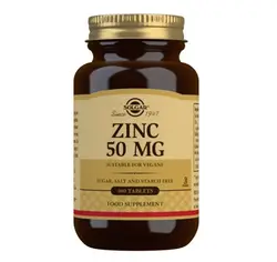 Zinc, 50 mg, 100 Tablets - Solgar