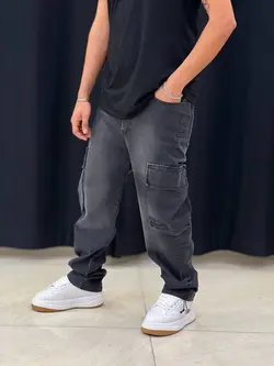 شلوار کارگو ذغالی تیره