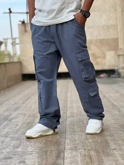 شلوار کارگو طوسی