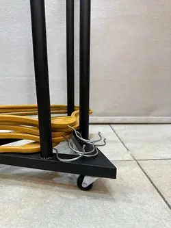 چوبکار جمع کن چرخ دار (هلالی) فلزی مشکی