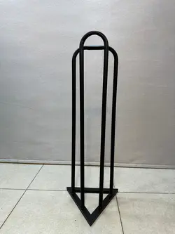 چوبکار جمع کن چرخ دار (هلالی) فلزی مشکی