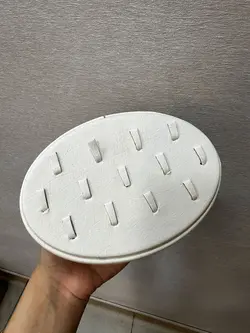 سینی انگشتر 13 گیره بیضی سفید P1