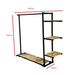 رگال اتصالی کف چوب بغل طبقه فلزی مشکی C18
